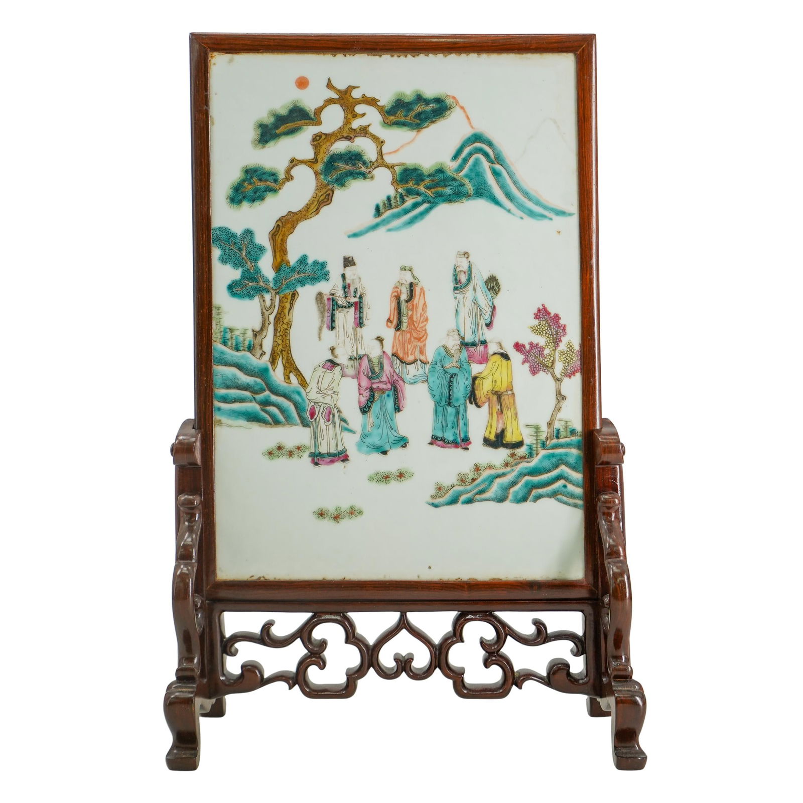 Chinese Porcelain Table Screen, Republic Period (1 of 6)