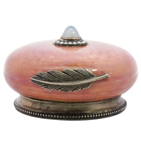 Faberge Style Silver and Enamel Bell Push