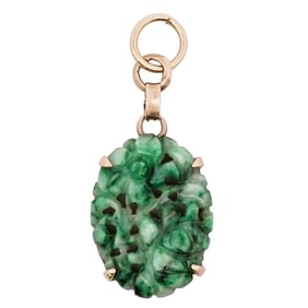 Antique 14k Gold and Chinese Jadeite Pendant