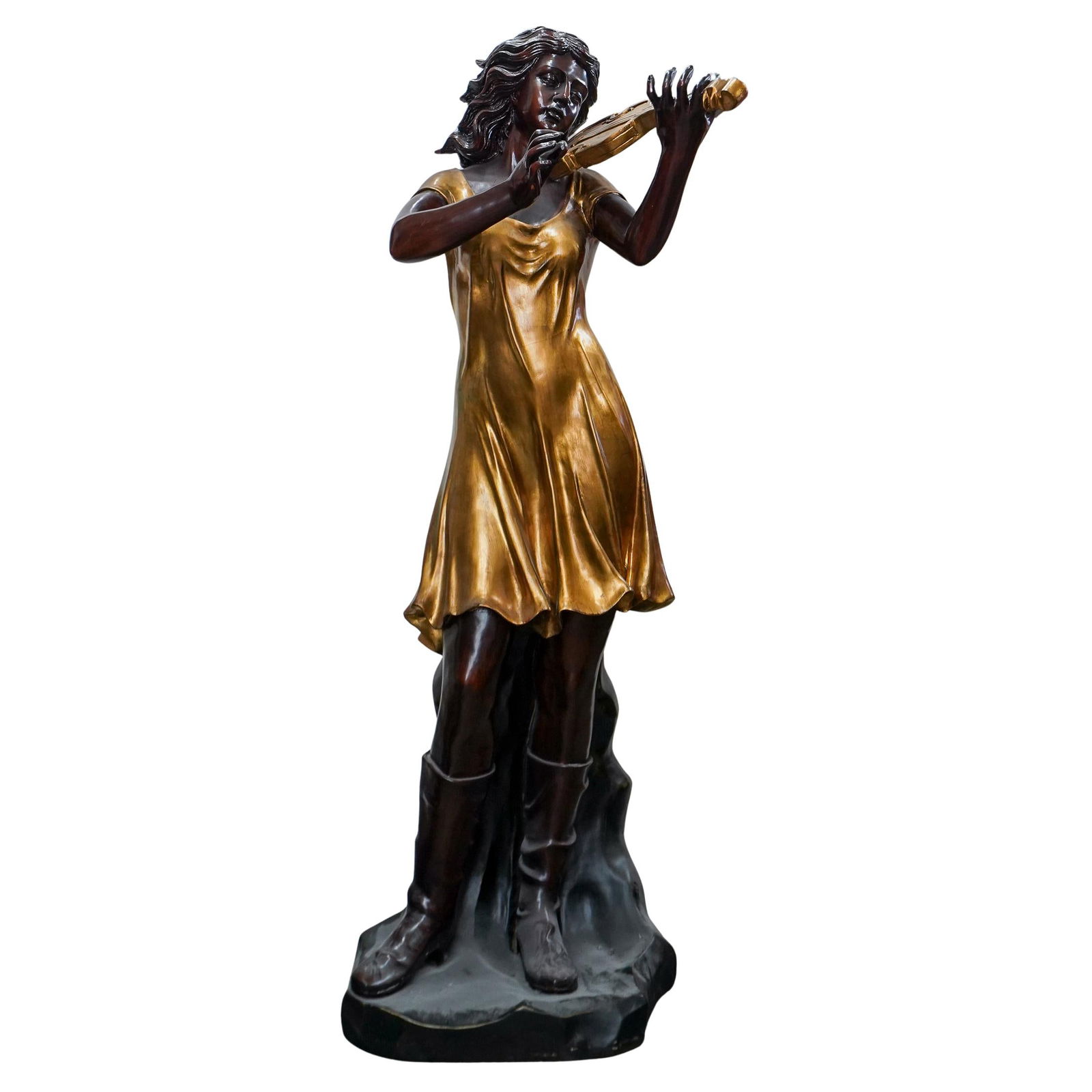 Life Size Bronze Style Violinist Sculpture (1 of 15)