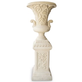 Large Classical Cast Stone Decorative Urn