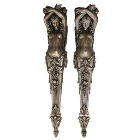 Pair Monumental Neoclassical Style Decorative Corbels