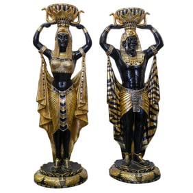 PairLife Size Egyptian Pharaoh Sculptures