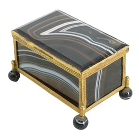 Antique Austro-Hungarian Agate & Gilt Metal Box