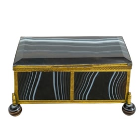 Antique Austro-Hungarian Agate & Gilt Metal Box