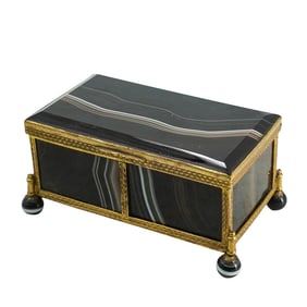 Antique Austro-Hungarian Agate & Gilt Metal Box