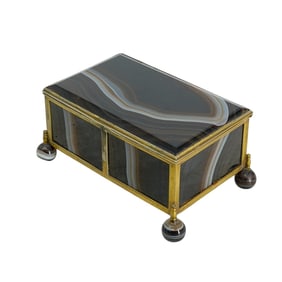 Antique Austro-Hungarian Agate & Gilt Metal Box