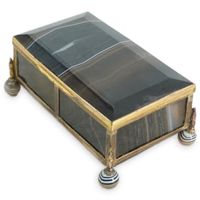 Antique Austro-Hungarian Agate & Gilt Metal Box