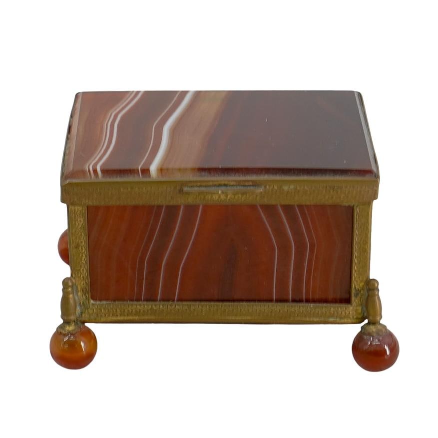 Antique Austro-Hungarian Agate & Gilt Metal Compartment Box (1 of 7)