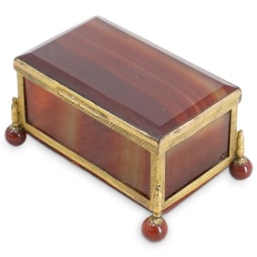 Antique Austro-Hungarian Agate & Gilt Metal Box
