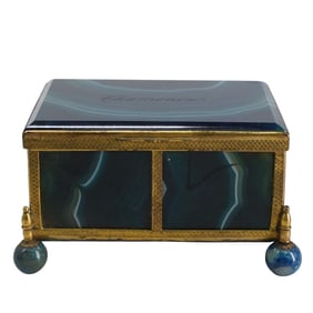 Antique Austro-Hungarian Agate & Gilt Metal Box