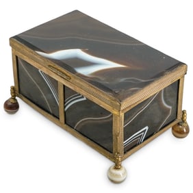 Austro Hungarian Gilt Metal & Agate Box