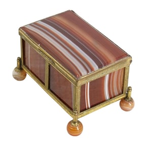 Austro Hungarian Gilt Metal & Agate Box