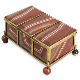 Austro Hungarian Gilt Metal & Agate Box