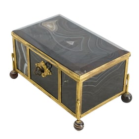 Antique Austro Hungarian Agate & Gilt Bronze Box