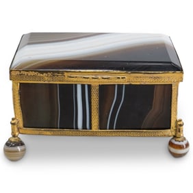 Austro Hungarian Gilt Metal & Agate Box