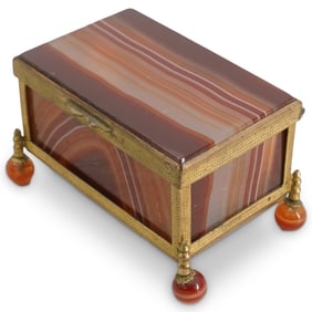 Austro Hungarian Gilt Metal & Agate Box