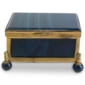 Austro Hungarian Gilt Metal & Agate Box