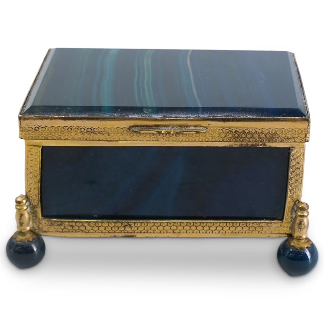 Austro Hungarian Gilt Metal & Agate Box (1 of 4)