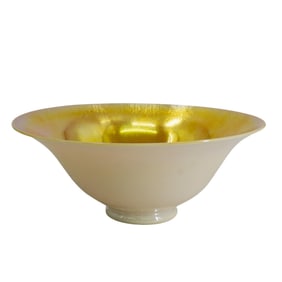 Steuben Gold Aurene Glass Centerpiece Bowl