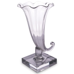 Steuben Glass Cornucopia Vase