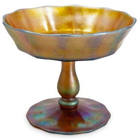 Steuben Gold Aurene Glass Compote