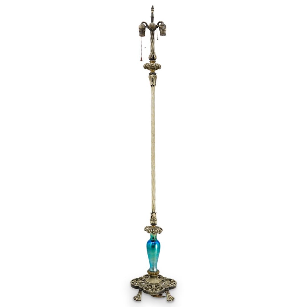 Steuben Blue Aurene Glass Floor Lamp (1 of 4)