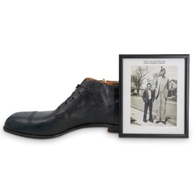 (2 Pc) Robert Wadlow Giant Leather Shoe