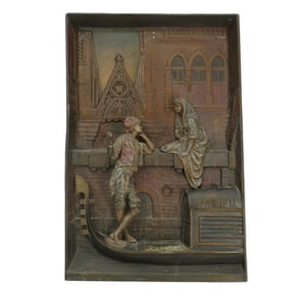 Louis Hottot (1829-1905) Mixed Metal Figural Plaque