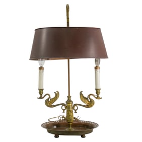 Antique French Empire Gilt Bronze Bouillotte Lamp