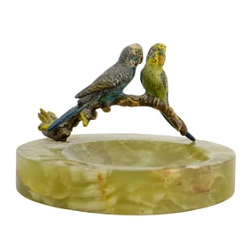 Franz Bergman Bronze & Onyx Ashtray
