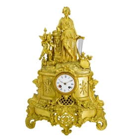 French Gilt Bronze Mantel Clock