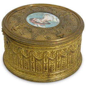 Bronze Signed Portrait Dresser Box