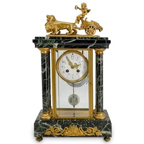 French Marble and Spelter Clock
