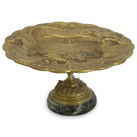 Bronze Japonisme Footed Dragon Compote