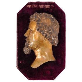 Franklin W. Simmons (American, 1839-1913) Bronze Relief