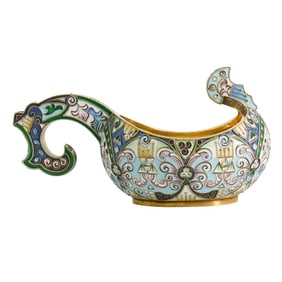 Russian Gilt Silver Kovsh Made for Tiffany & Co.