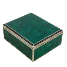 Art Deco Sterling Silver Trompe L'oeil Enameled Box
