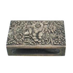 Antique Kirk & Son Sterling Silver Repousse Match Case