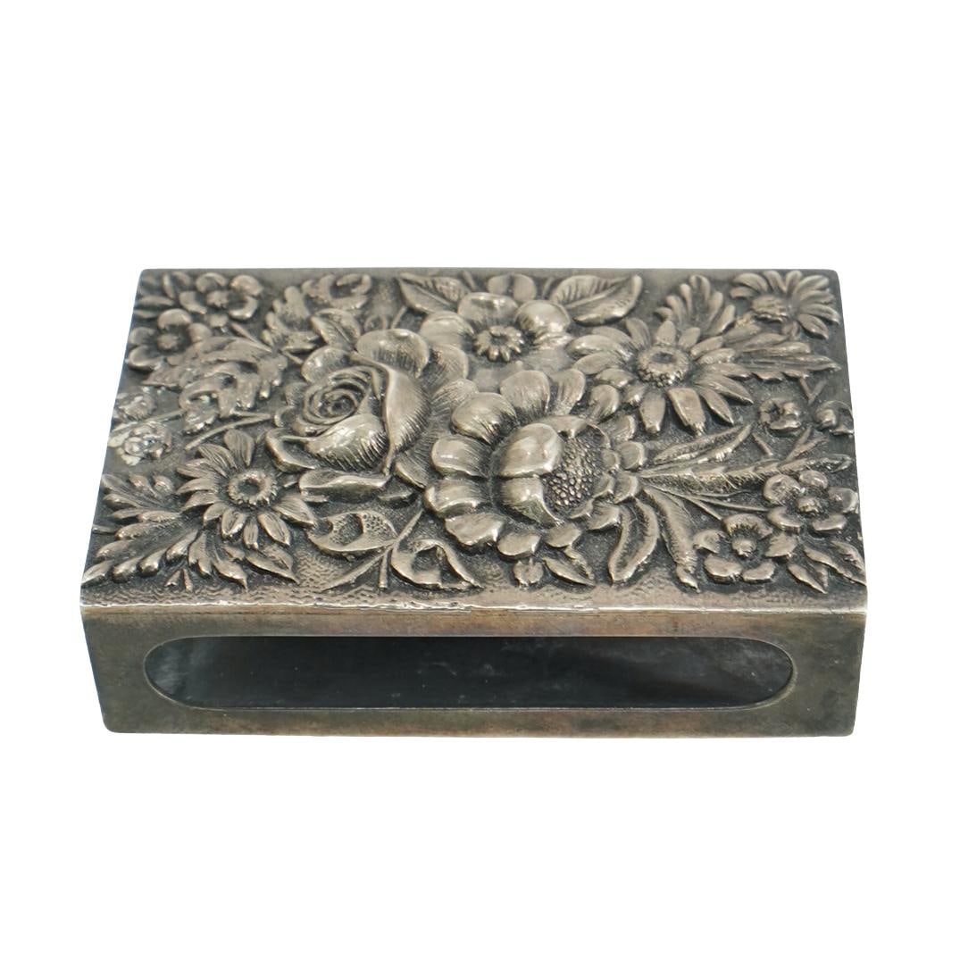 Antique Kirk & Son Sterling Silver Repousse Match Case (1 of 4)