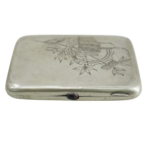 Russian Soviet Silver Engraved Cigarette Case