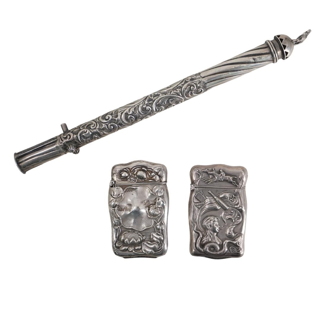 (3 Pc) Vintage Sterling Silver Smoking Accessories Grouping (1 of 8)