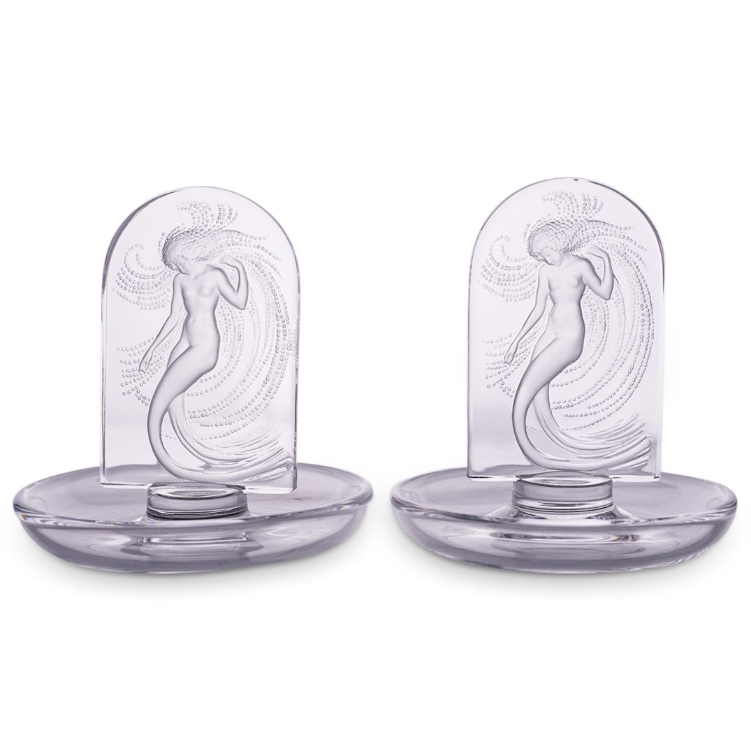 (2 Pc) Lalique "Naiade" Crystal Dancing Nymphs trinket dishes (1 of 4)