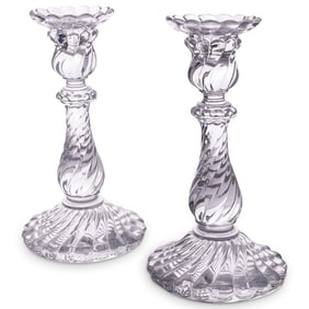 Pair of Baccarat Crystal Candlesticks