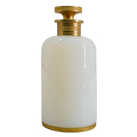 French Opaline & Gilt Glass Dresser Bottle