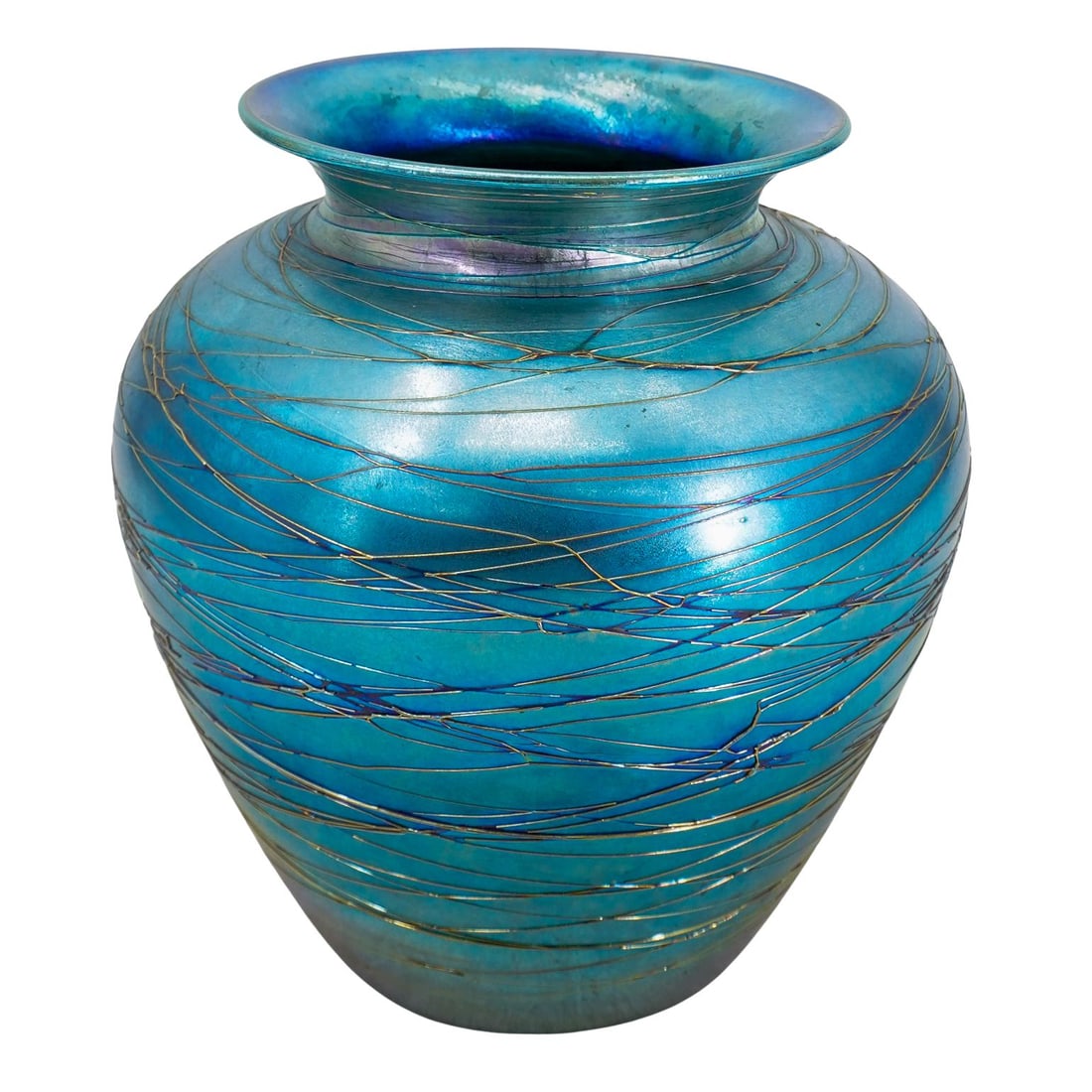 Victor Durand Iridescent Blue Art Glass Vase (1 of 5)