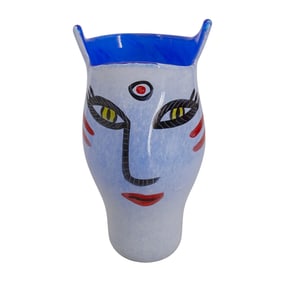 Kosta Boda Ulrica Hydman-Vallien "Open Minds" Large Glass Vase