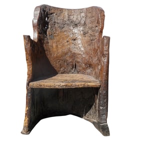 Vintage Carved Tree Stump Chair
