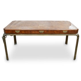 Mastercraft Wood and Brass Desk