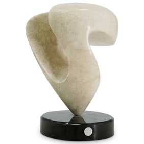 Contemporary Carved Abstract Marble Sculpture